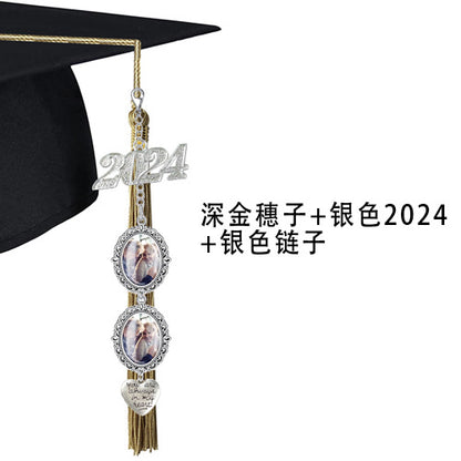 DIY 2024 Graduation Photo Frame with Tassels and Gems