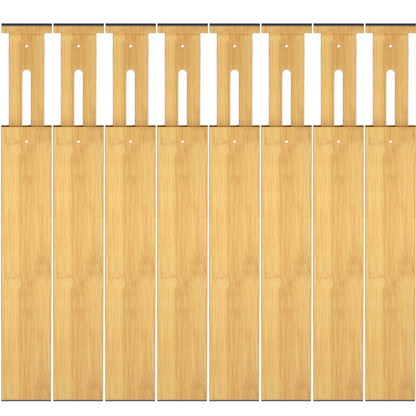 Ryqtop Bamboo Drawer Dividers17-22" Adjustable Kitchen Drawer Organizer for Clothes8 Pack Expandable Drawer Organization Separators for BedroomBathroomDresser and OfficeNatural