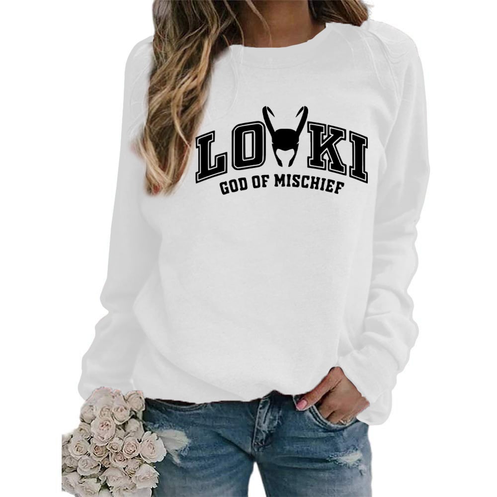 Women's Printed Crew Neck Sweatshirt - Loose Fit Fashion