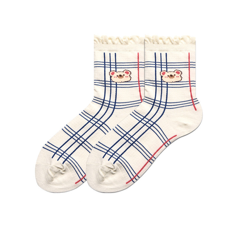 Cute Japanese Cartoon Hand-Painted Women's Socks