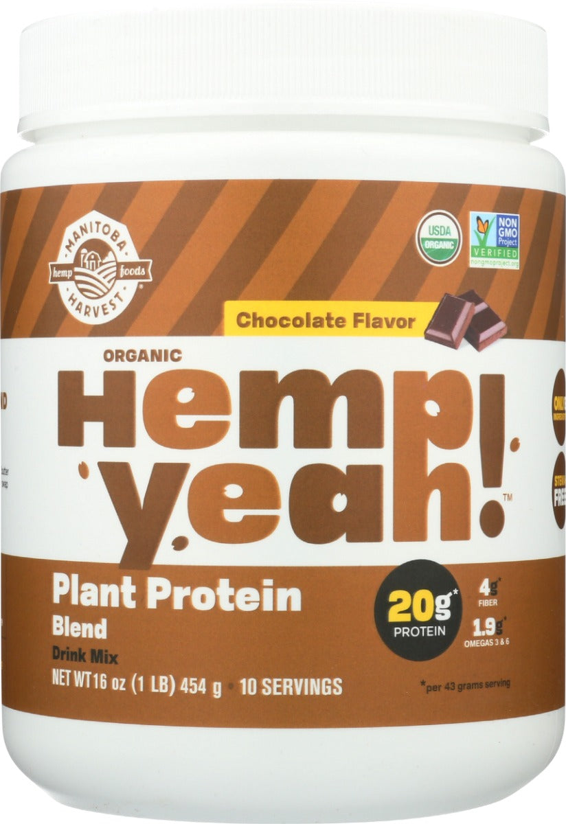 MANITOBA HARVEST: Hemp Yeah Plant Protein Blend Chocolate, 16 oz