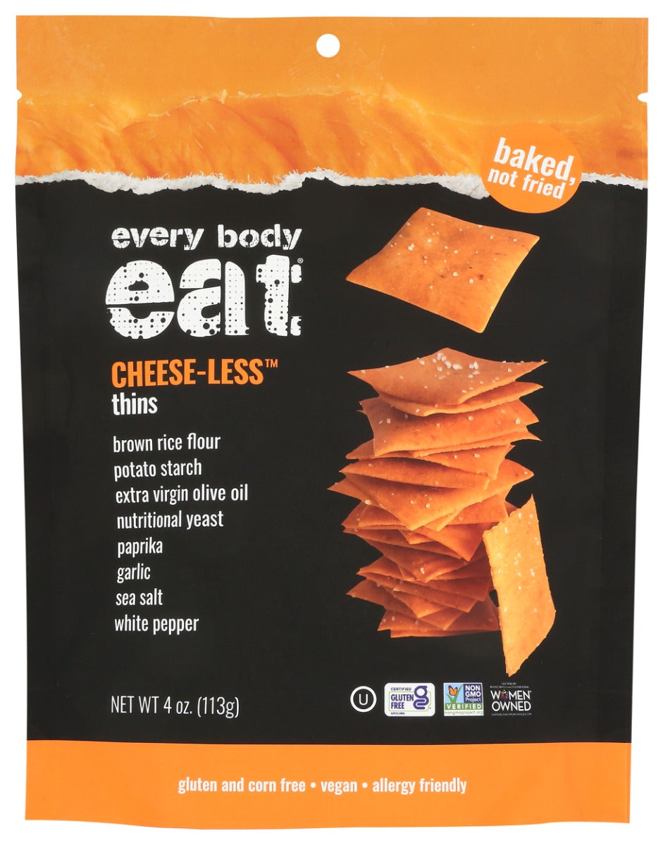 EVERY BODY EAT: Cheese Less Thins, 4 oz