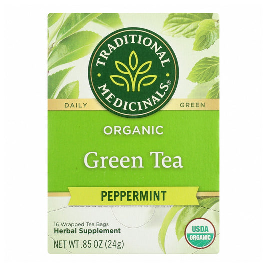 TRADITIONAL MEDICINALS: Green Tea Peppermint, 16 bg