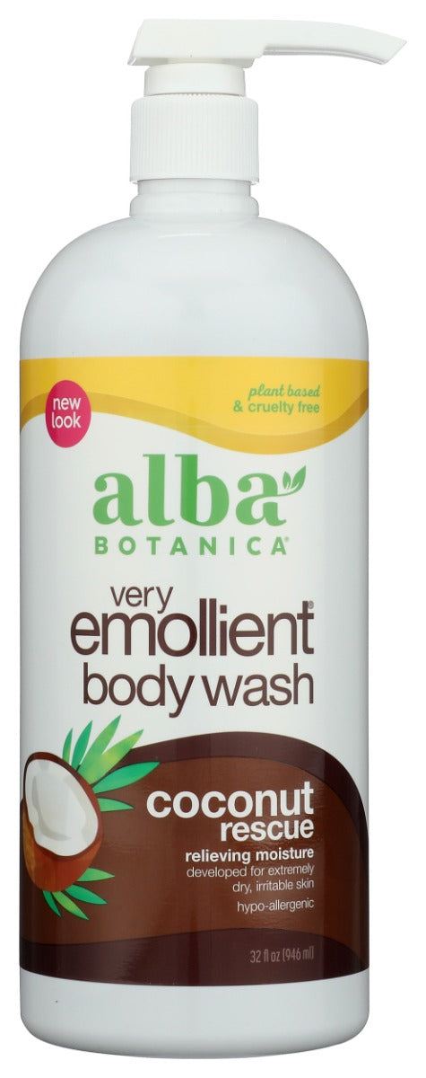 ALBA BOTANICA: Very Emollient Body Wash Coconut Rescue, 32 fo