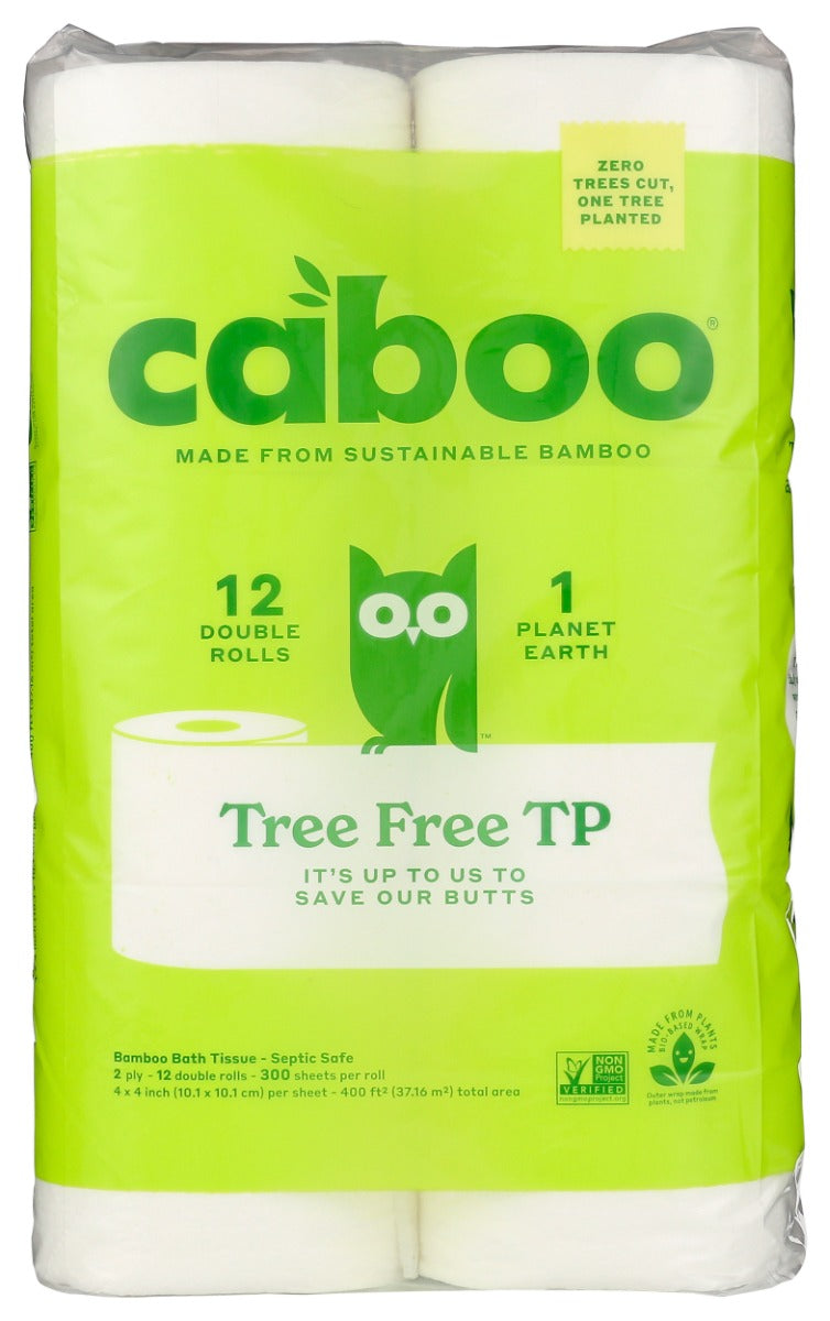 CABOO: Tree Free Bamboo Toilet Paper 12Pk 300 Sheets, 1 ea