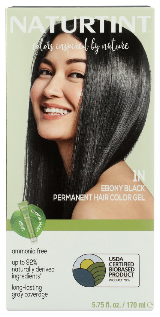 NATURTINT: Permanent Hair Color 1N Ebony Black, 5.75 fo