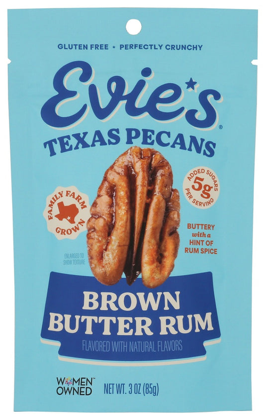 EVIES SNACKS: Roasted Brown Butter Rum Pecans, 3 oz