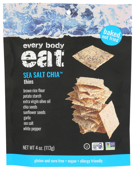 EVERY BODY EAT: Sea Salt Chia Thins, 4 oz