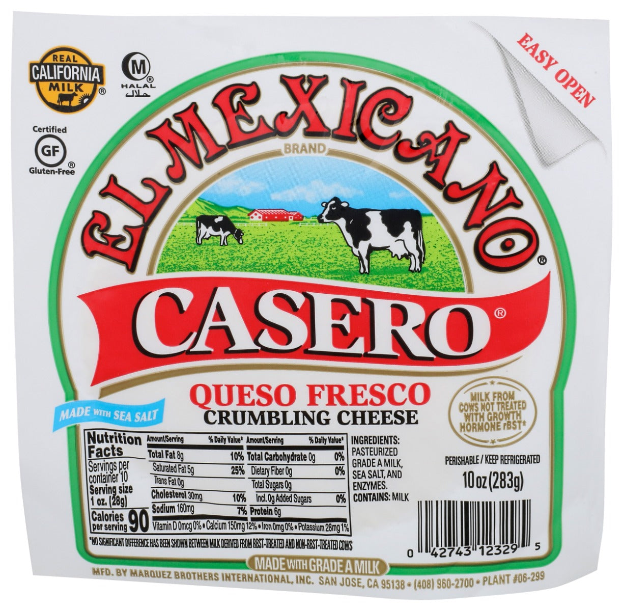 EL MEXICANO: Casero Queso Fresco, 10 oz