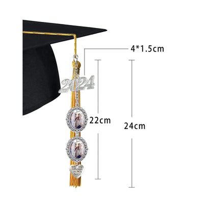 DIY 2024 Graduation Photo Frame with Tassels and Gems