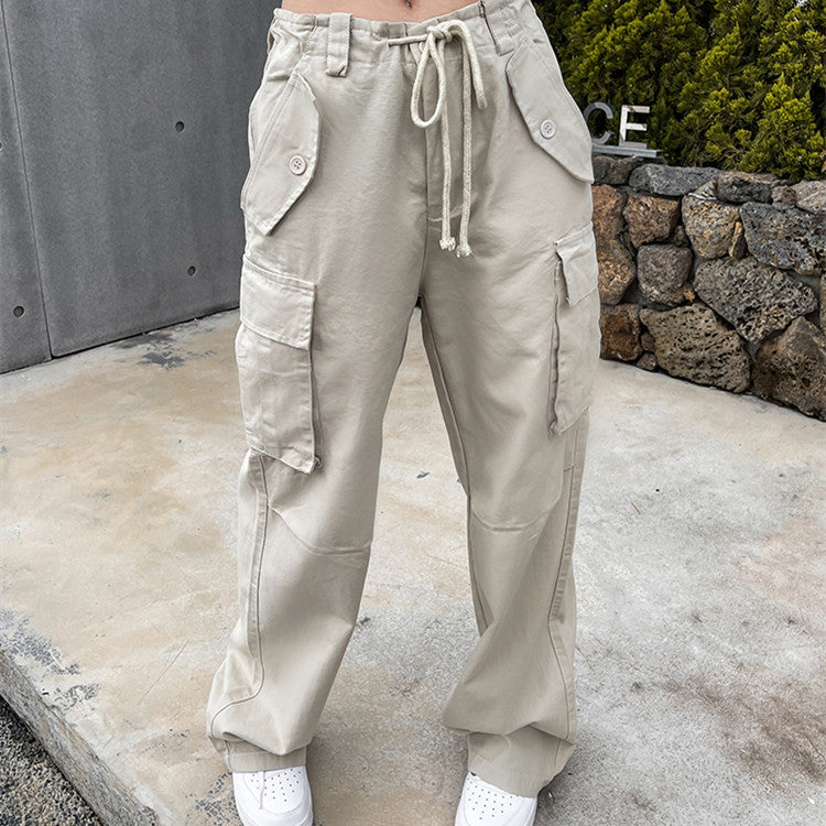 High Waist Casual Wide Leg Trousers