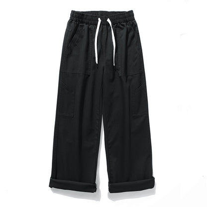 Men's Casual Wide Leg Pants with Elastic Waist
