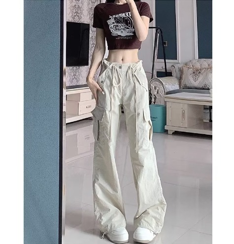 High Waist Casual Wide Leg Trousers