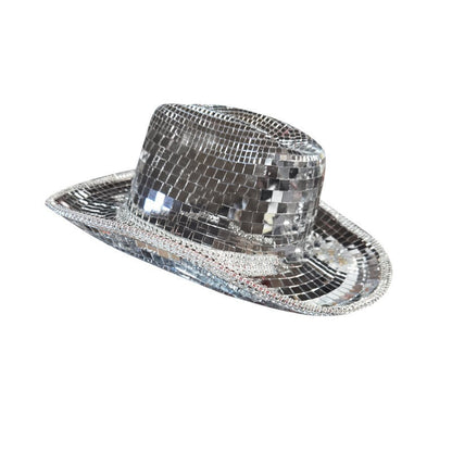 Reflective Mirror Laser Cowboy Hat for Prom Party