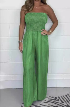 Elastic Slim-fit Wide-leg Casual Denim Trousers