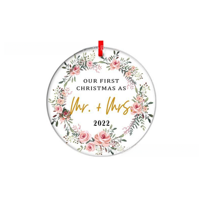 Double-Sided Printed Ceramic Christmas Bauble Ornament