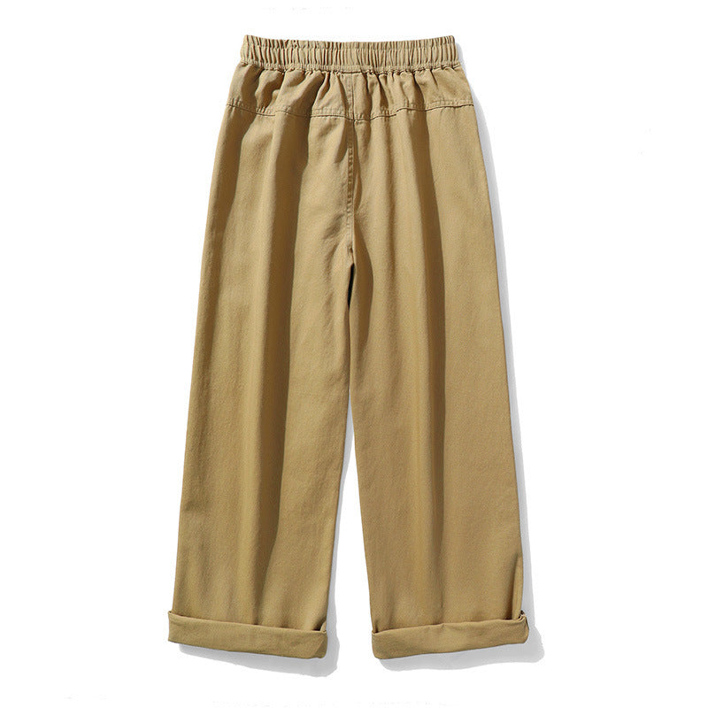 Men's Casual Wide Leg Pants with Elastic Waist