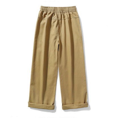 Men's Casual Wide Leg Pants with Elastic Waist
