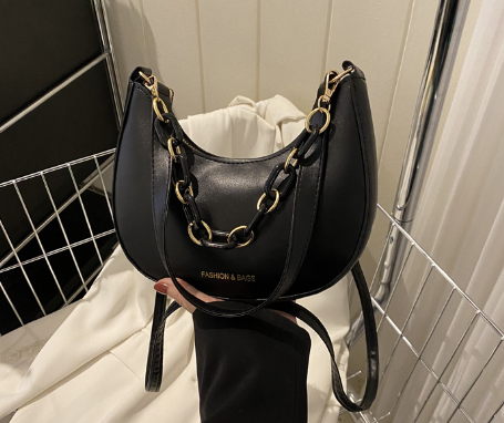 Chic French Women's Shoulder Bag with Wide Strap
