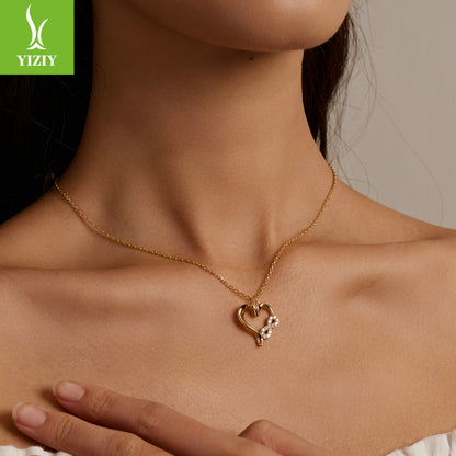 New Infinite Love Heart Gold-Plated Necklace BSN236