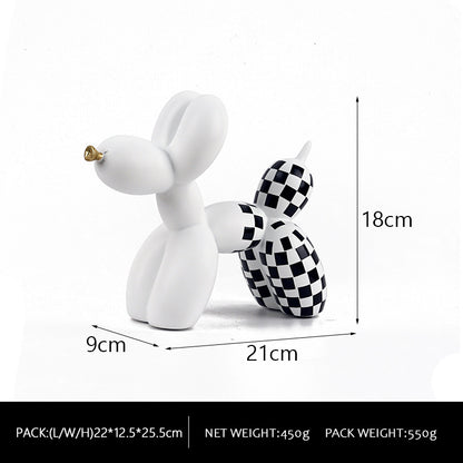 Creative European Water Transfer Colorful Balloon Dog Decor