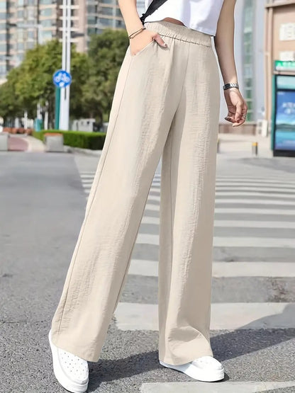 Women's High Waist Loose Cotton Linen Wide-leg Pants