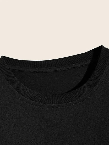 Men's Casual Crew Neck Rose Print T-Shirt (Regular/Oversize)