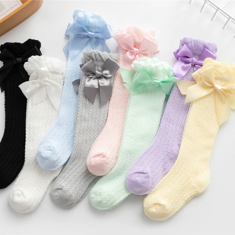 Summer Baby Socks with Bowknot and Mosquito Protection