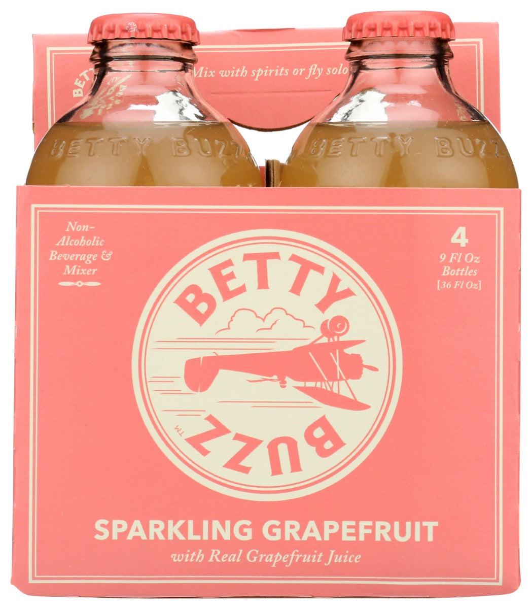 BETTY BUZZ: Sparkling Grapefruit Bottles 4Pk, 36 fo