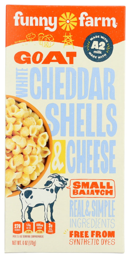 FUNNY FARM: White Cheddar Shells and Cheese, 6 oz