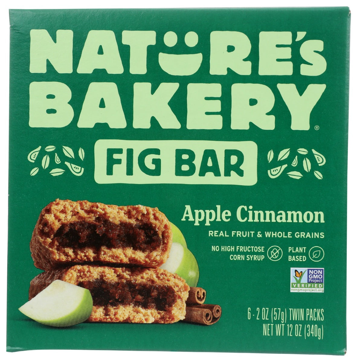 NATURES BAKERY: Whole Wheat Fig Bars Apple Cinnamon 6Ct, 12 oz