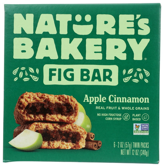NATURES BAKERY: Whole Wheat Fig Bars Apple Cinnamon 6Ct, 12 oz