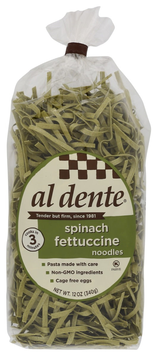 AL DENTE: Spinach Fettuccine Noodles, 12 oz