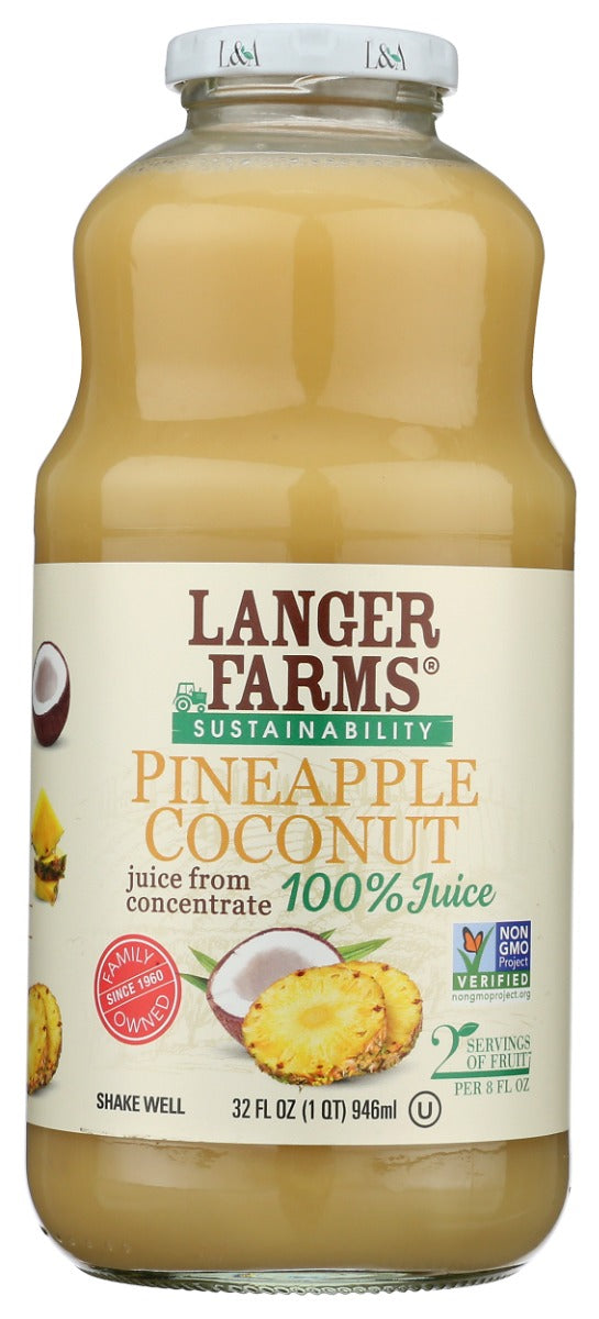 L & A JUICE: Pineapple Coconut Juice, 32 fo