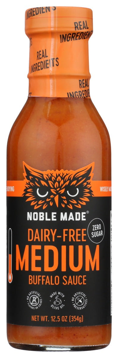 NOBLE MADE BY THE NEW PRIMAL: Zero Sugar Medium Buffalo Sauce, 12.5 fo