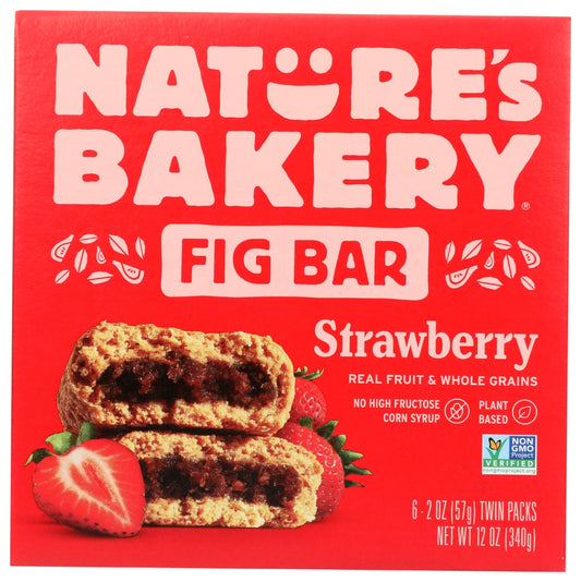 NATURES BAKERY: Whole Wheat Fig Bars Strawberry 6Ct, 12 oz