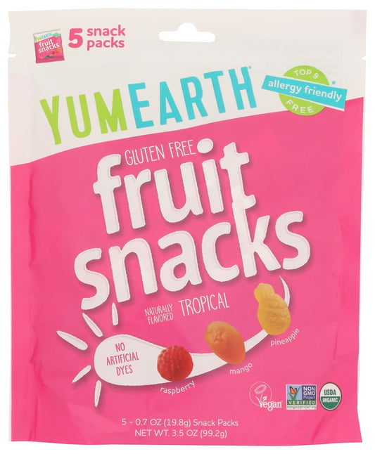 YUMEARTH: Organic Tropical Fruit Snacks 5Ct, 3.5 oz