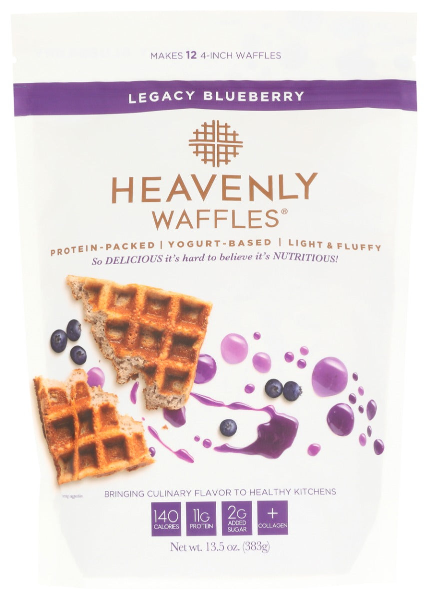 HEAVENLY WAFFLES: Legacy Blueberry Heavenly Waffles Mix, 13.5 oz