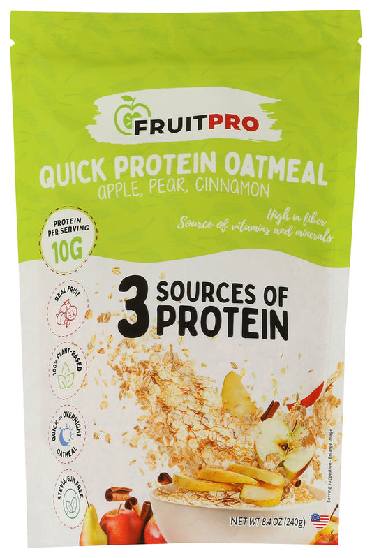 FRUITPRO: Apple Pear Cinnamon Quick Protein Oatmeal, 8.4 oz