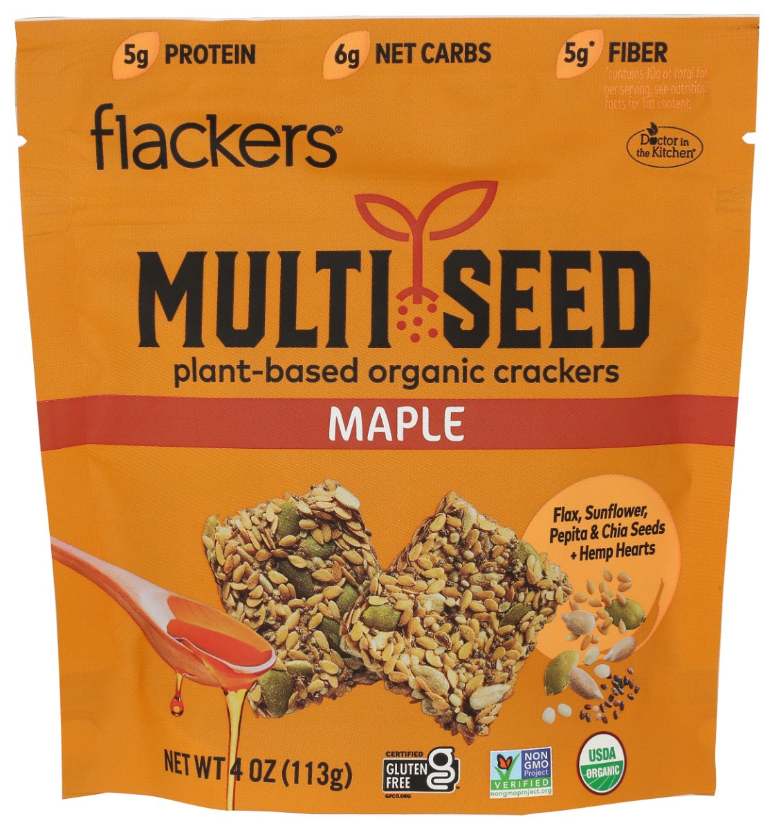 FLACKERS: Multi Seed Maple Crackers, 4 oz