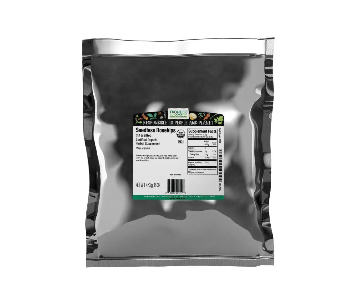 FRONTIER CO-OP: Organic Seedless Rosehips Cut and Sifted, 16 oz