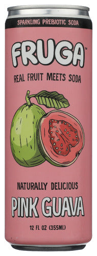 FRUGA: Pink Guava Fruit Super Soda, 12 fo