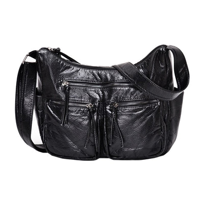 Washed Soft Leather Sling Bag for Moms