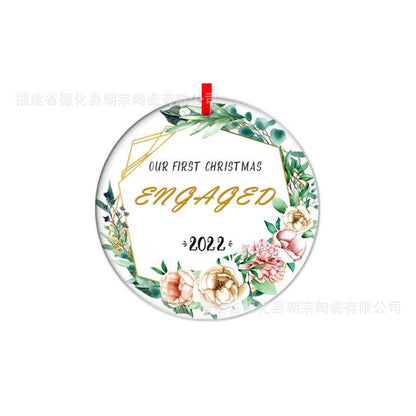 Double-Sided Printed Ceramic Christmas Bauble Ornament