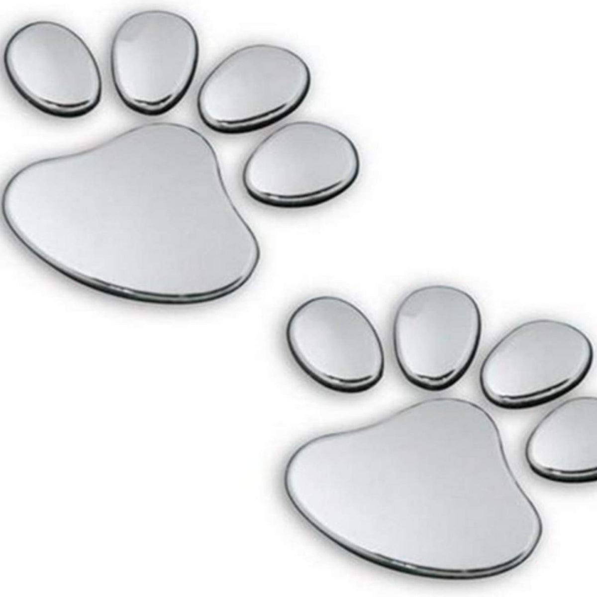 2 Pair Credible Unique 3D Pets Paw Car Sticker Dog Foot Prints Truck Decor Animal Decal Cars Bumper Patches Decals Laptop MacBook Luggage Hoverboard Bike Graphics Window Wall Stickers Colors Silver