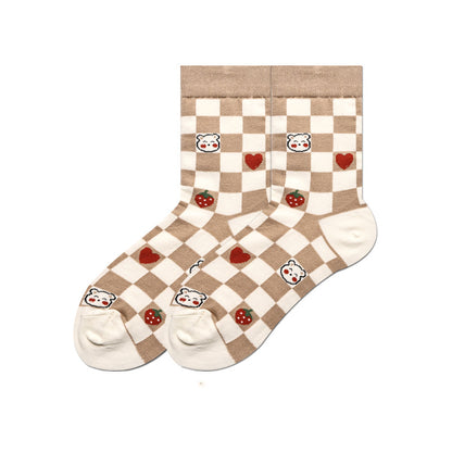 Cute Japanese Cartoon Hand-Painted Women's Socks