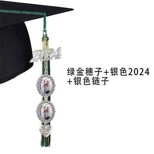DIY 2024 Graduation Photo Frame with Tassels and Gems