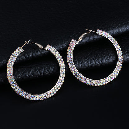 Luxury Round Crystal Hoop Earrings for Women