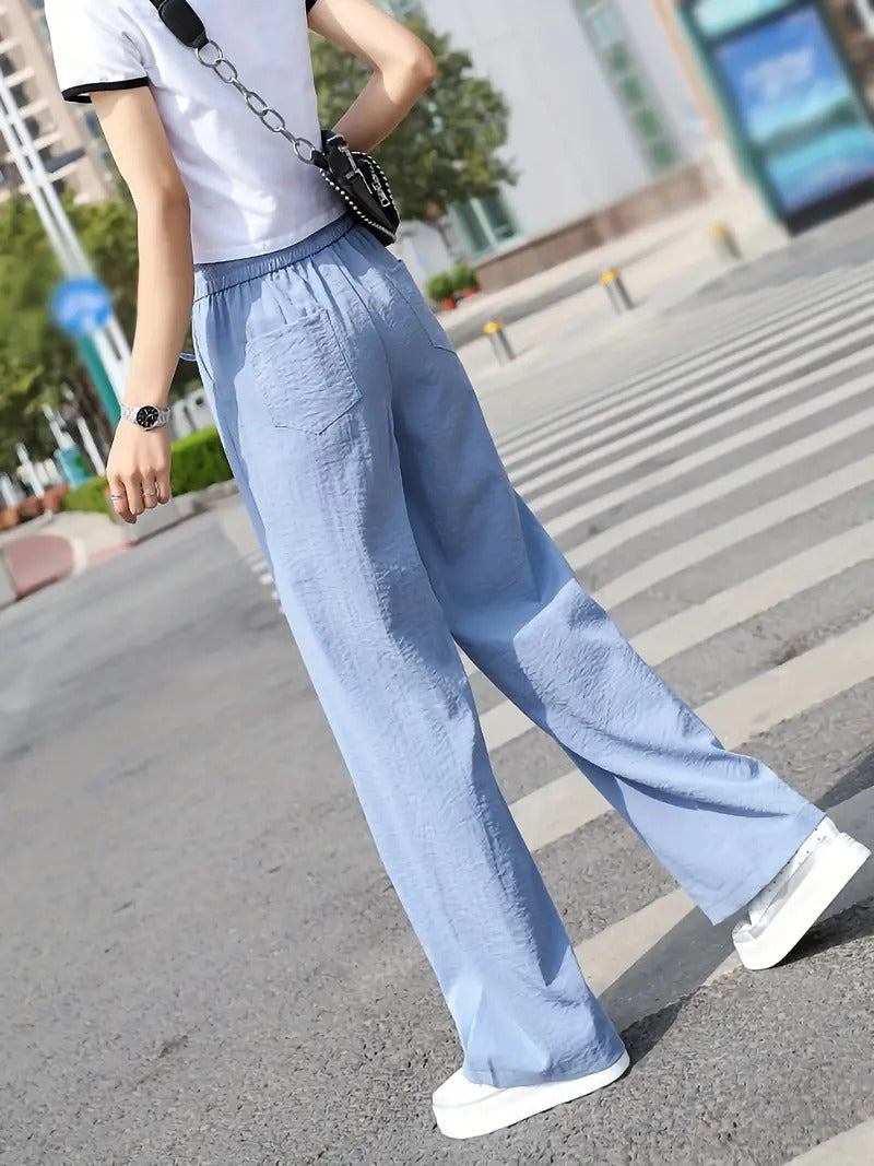 Women's High Waist Loose Cotton Linen Wide-leg Pants