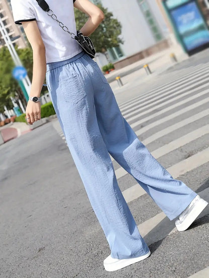 Women's High Waist Loose Cotton Linen Wide-leg Pants